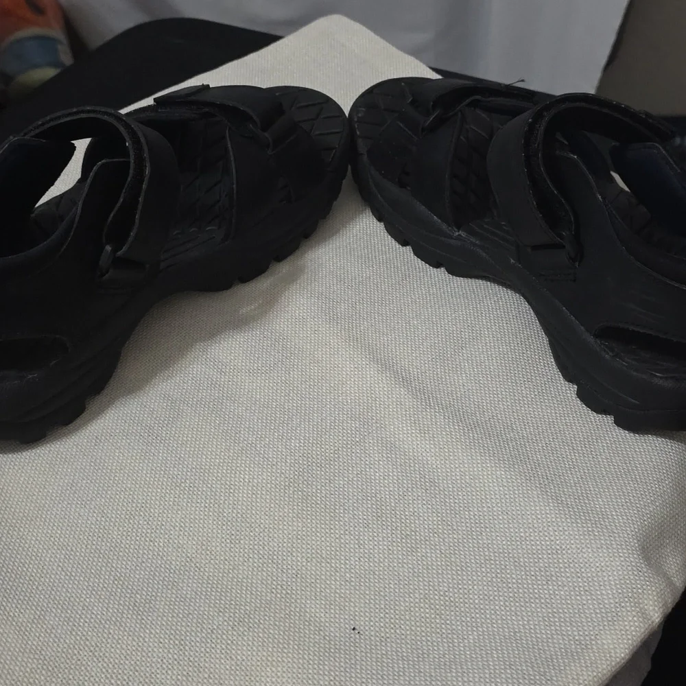 Nunn Bush Men's Black Outdoor Sandals Shoes Hook & Loop Straps Sz‎ 10 EUC